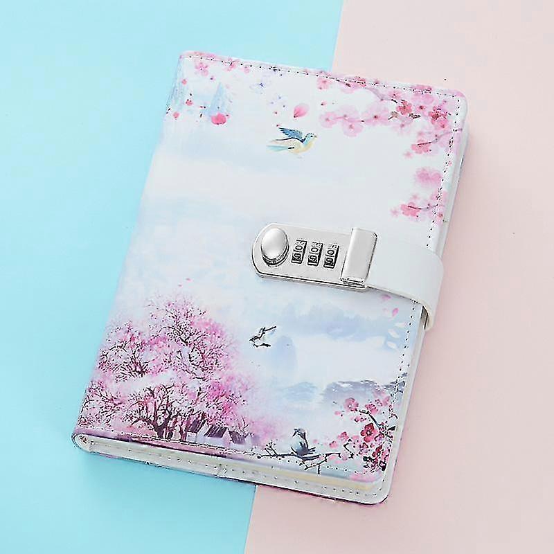 A5 Creative Password Lock Journal Pu Leather Combination Lock Diary Locking Journal Diary