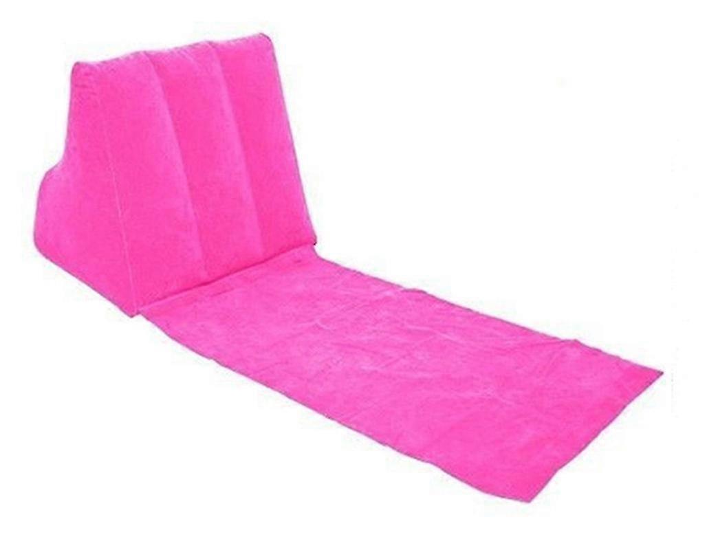 Beach Inflatable Headrest Cushion 138x48x48cm Flocked Triangle Cushion - Blue