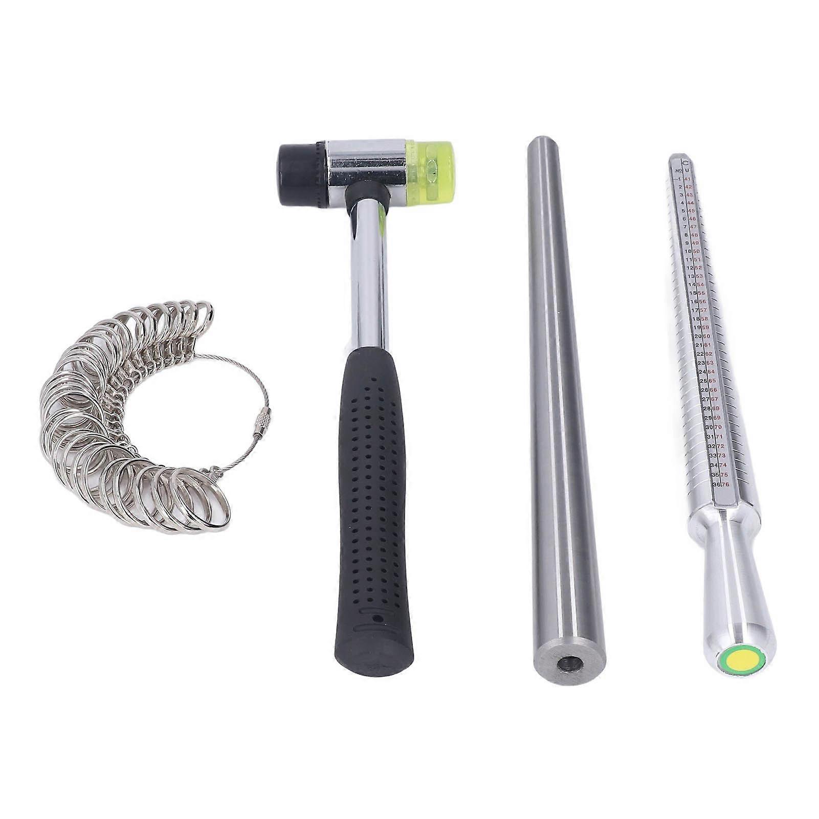Finger Ring Measuring Gauge Stick Rubber Hammer Jewelry Making Kit