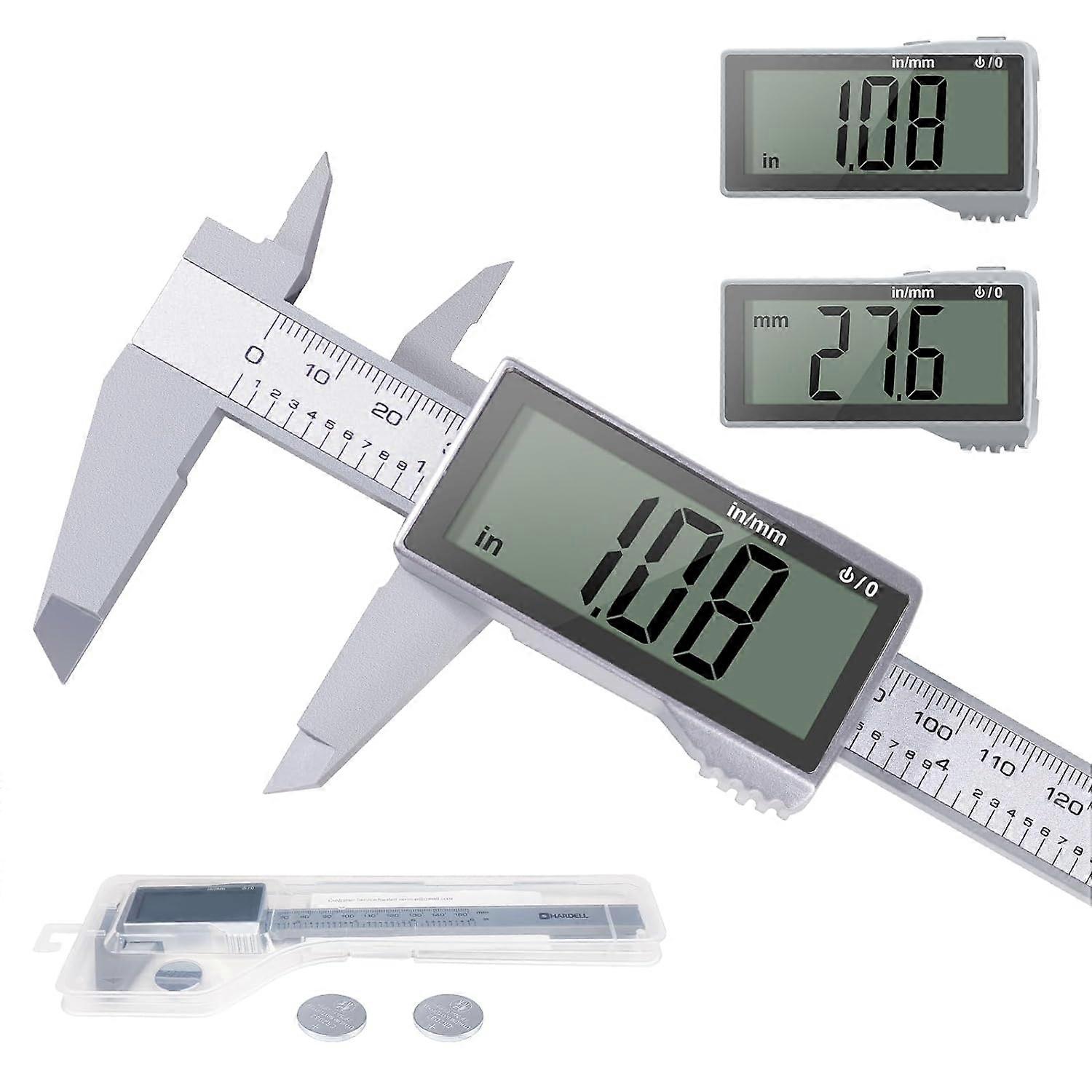Digital Caliper, 0-6"/150mm Calipers with Large LCD Screen, Electric Dial Caliper Measuring Tool Inc