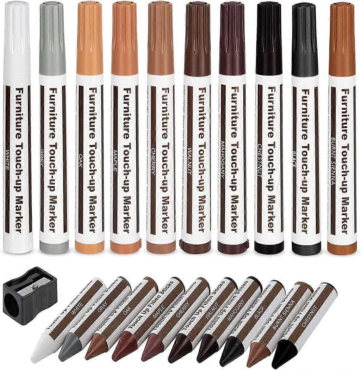 Furniture Repair Kit Wood Markers Wax Sticks,for Stains, Scratches, Floors, Tables, Desks, Bedposts, Touch Ups, and Cover Ups