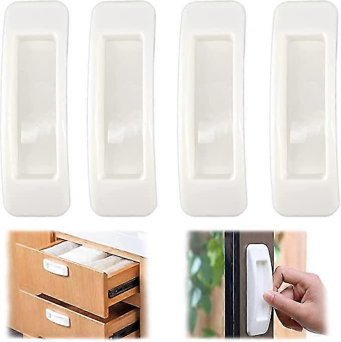 4 Pieces Self Adhesive Instant Drawer Handle Auxiliary Aid Kitchen Cabinet Door Window Handle Self Adhesive Convenient Opening Self Adhesive Handles