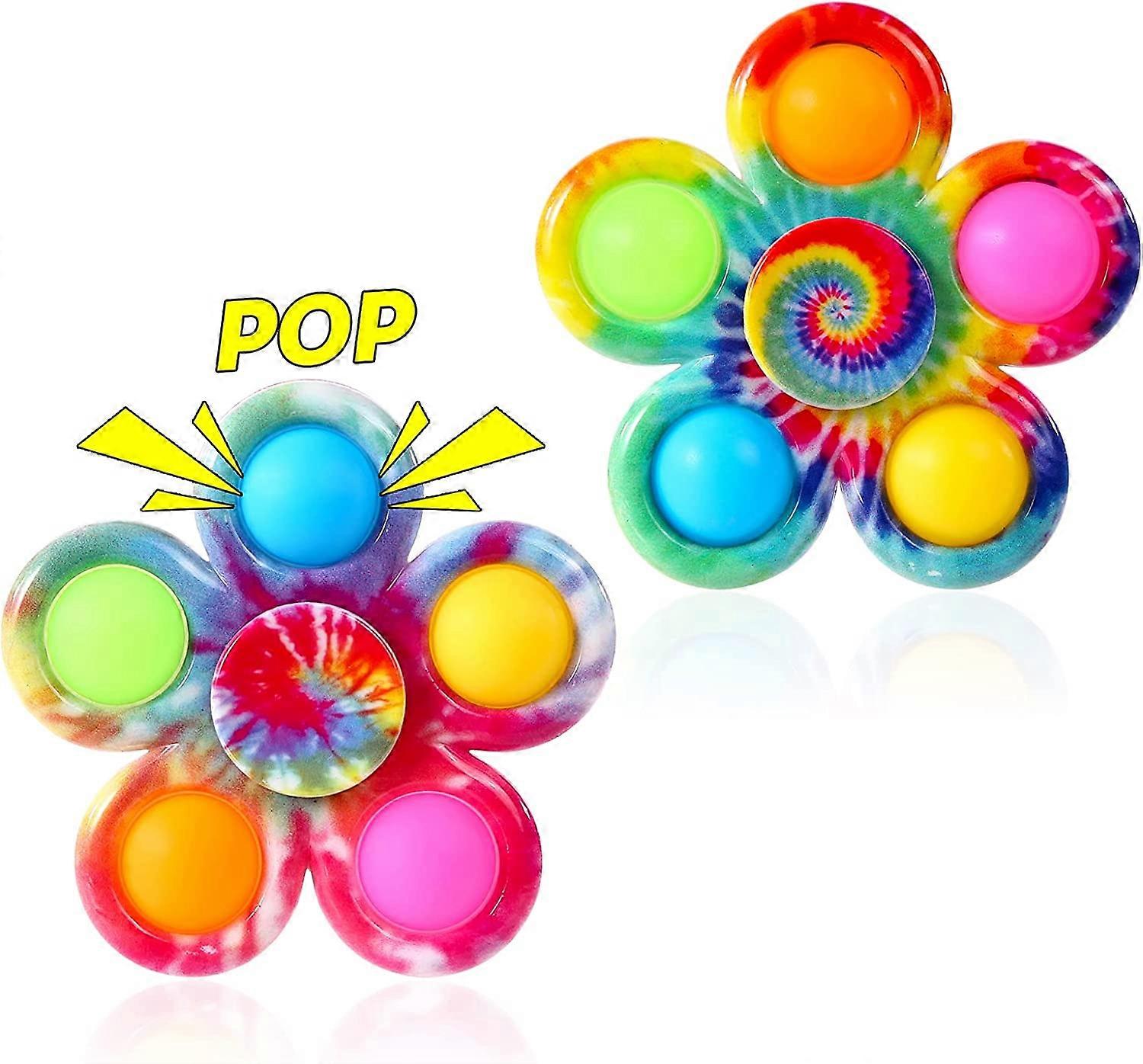 Pop Fidget Spinner Pack, Party Favor Tie Dye Egyszerű Fidget játékok, Push Bubble Fidget Popper Spin