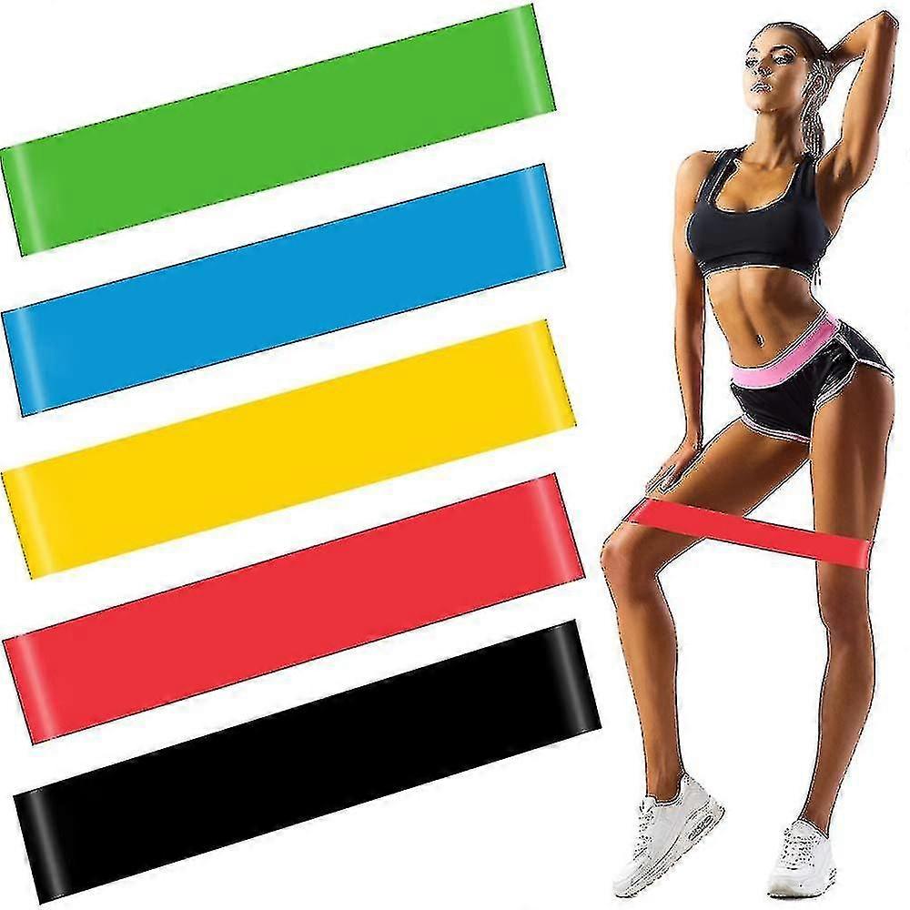 5 Pack Resistance Rubber Latex Yoga Loop Exercise Bands For Fitness Training