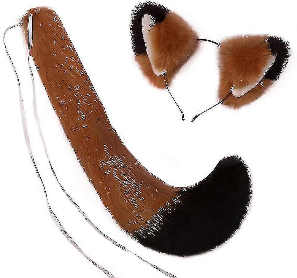 Fausse fourrure Queue et oreilles Anime Oreilles Queue Loup Renard Chat Oreilles et Queue Set