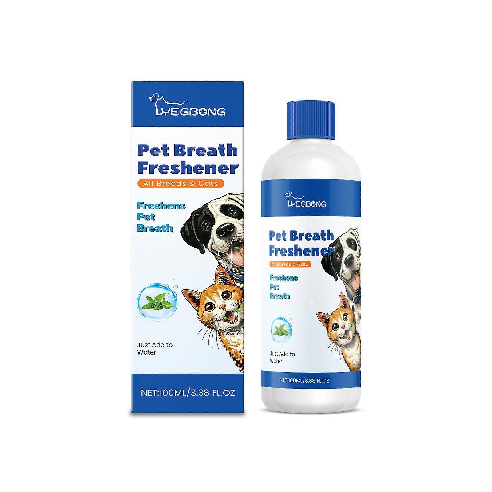 Pet Breath Freshener - Natural Oral Care for Dogs & Cats, Reduces Bad Breath & Tartar, 100ml