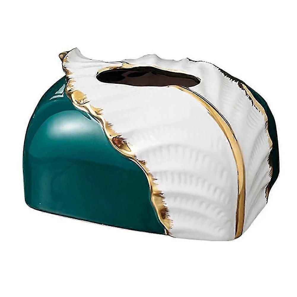 Leaf Tissue Storage Box Ceramic Tissue Box Home Desktop Ornament A