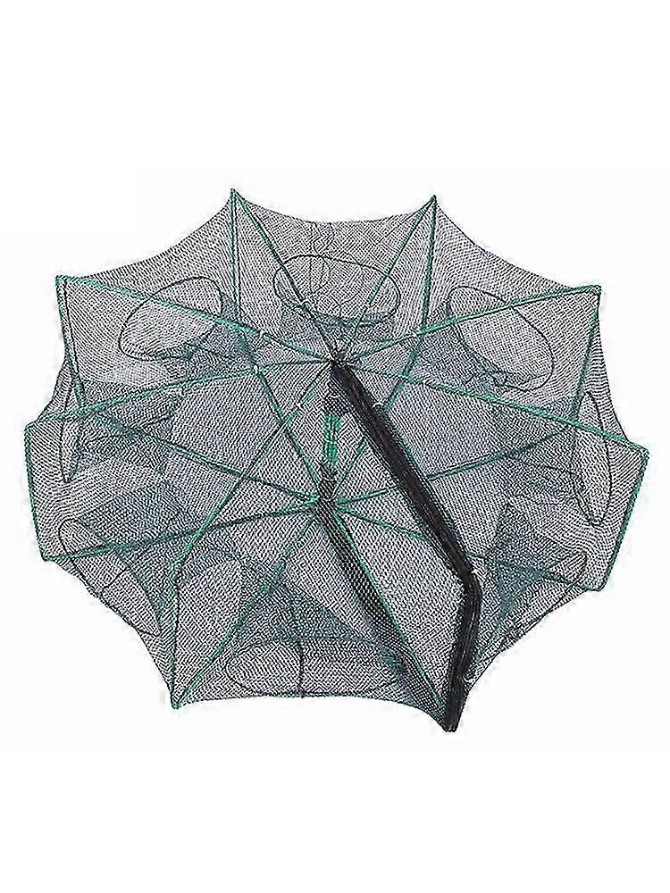 8 Holes Shrimp Cage Foldable Crab Fish Trap Cast