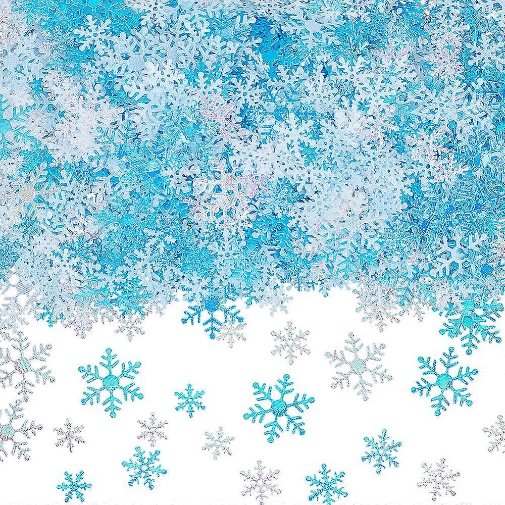 1600pcs 3 Sizes Snowflake Confetti Christmas Snowflakes Confetti Decorations Snowflake Glitter Confetti Table Scatter Glitter for Christmas New Year H