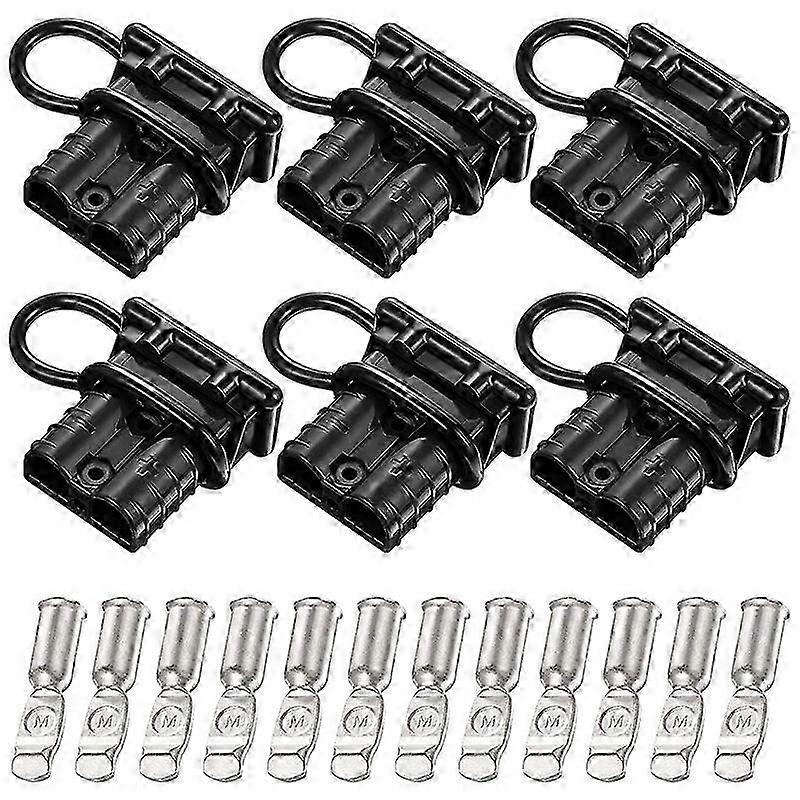 6 Sets 6-10 Gauge Battery Quick Connector 50A 12-36V Battery Quick Disconnect Wire Harness Plug Kit