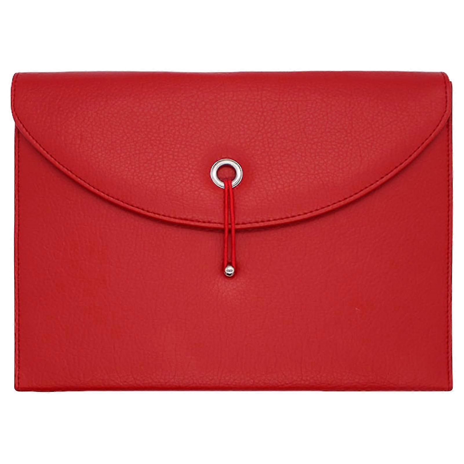 File Folder Large Capacity Reusable Storing Conference Materials Faux Leather Multi-function Document Folder Office Accessories