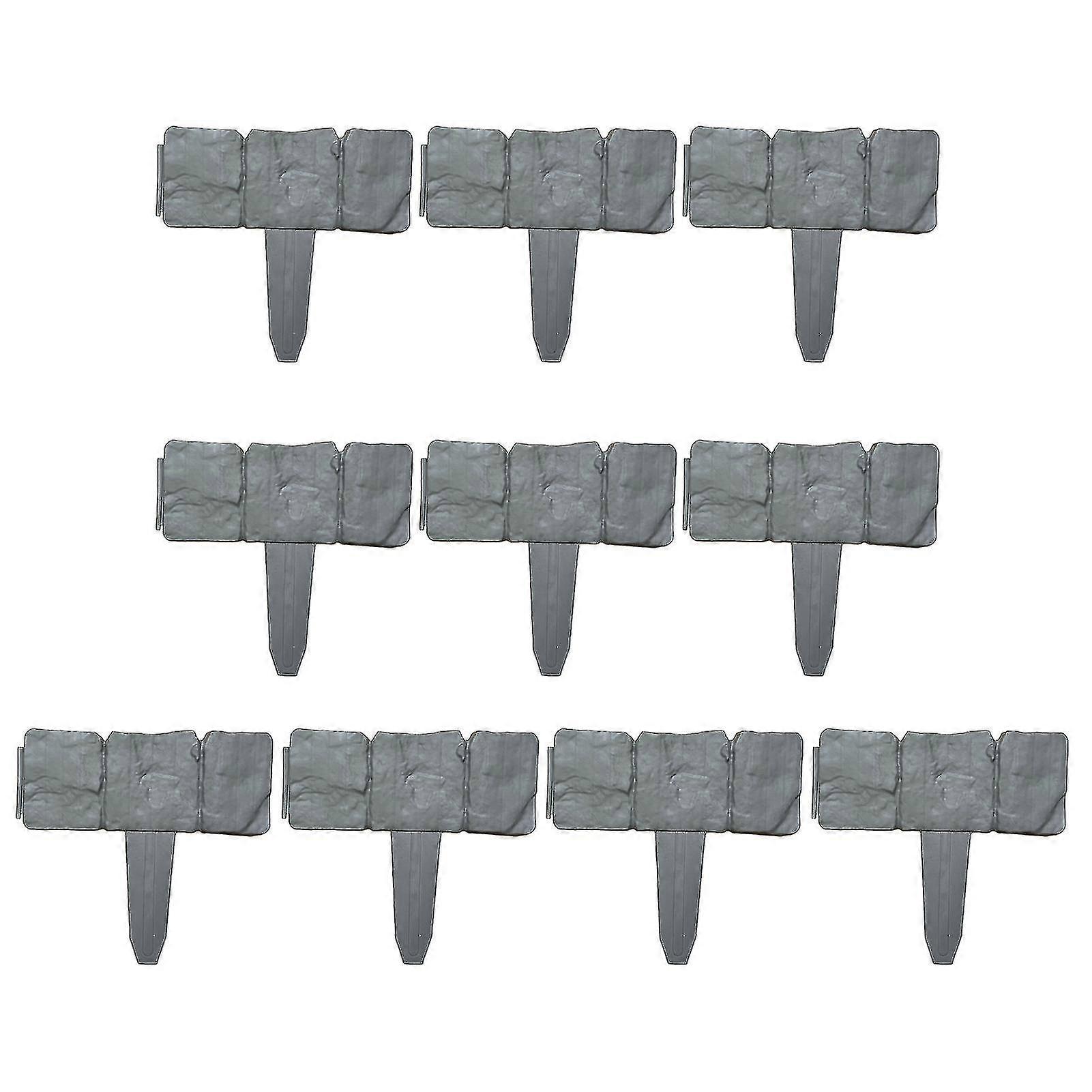 10pcs Garden Edging Border Faux Stone Form Design Anti-deform Garden Edging Border, Garden Landscape Edging Border Yard Supply