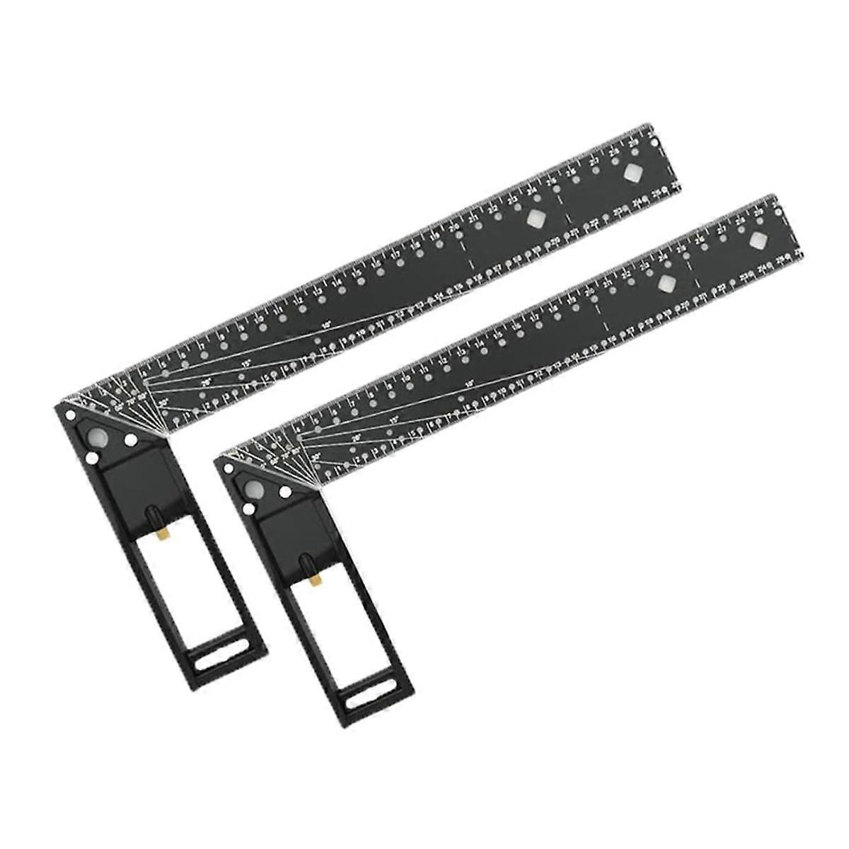2pcs Woodworking Square Ruler for Precise Measuring,Square Ruler for 45/90 Degree Multifunctional G