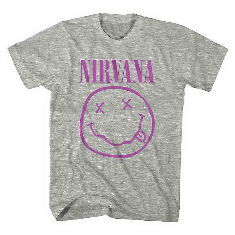 Nirvana Purple Grunge Face Band Logo T Shirt