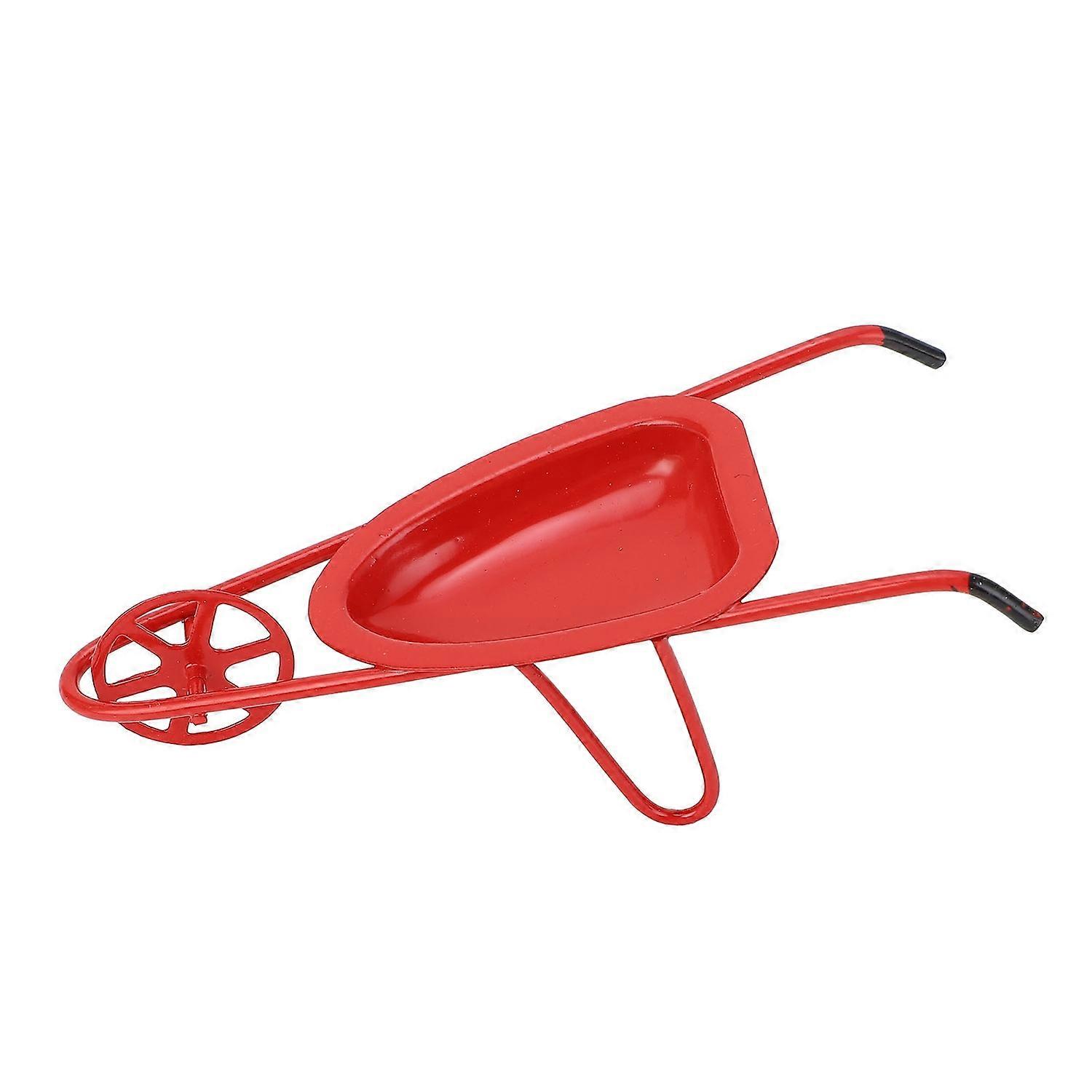 Miniature Trolley 1: 12 Scale Multifunctional Exquisite Dollhouse Rolling Cart Model Red 