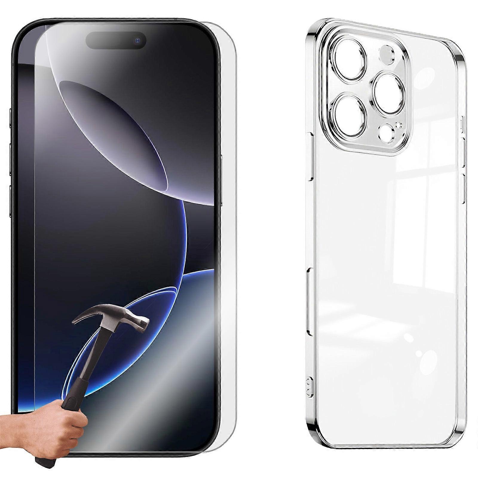 Apple Iphone 16 Pro電話ケースカバーと強化ガラススクリーンプロテクターガード用