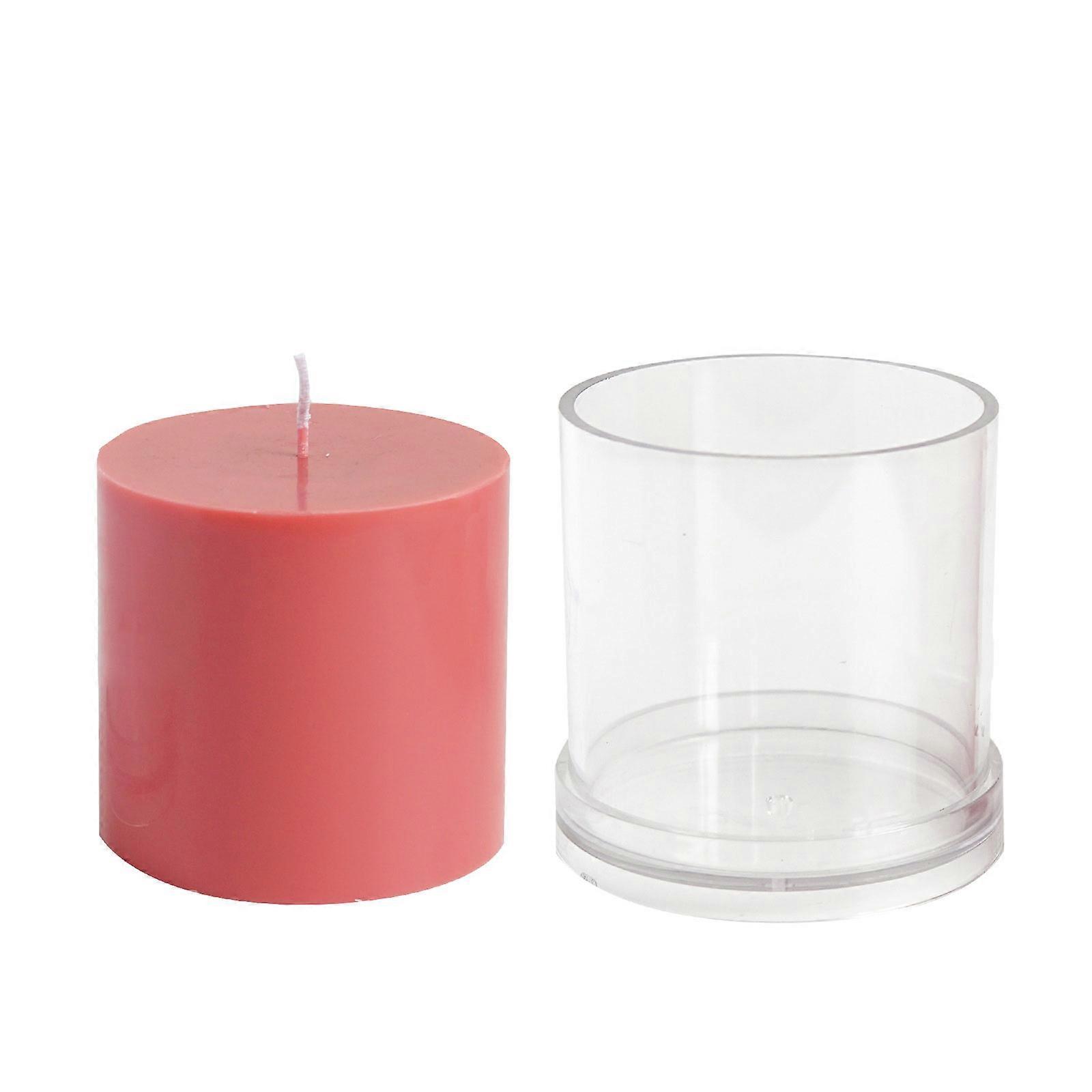 Cylindrical Candle Molds Clear Acrylics Candlestick Molds Candle Making Tool Handmade Soap Molds for Handmade Craft 10x10cm