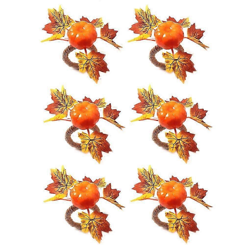 ナプキンリングクリスマスカボチャナプキンリング秋の葉の装飾用品