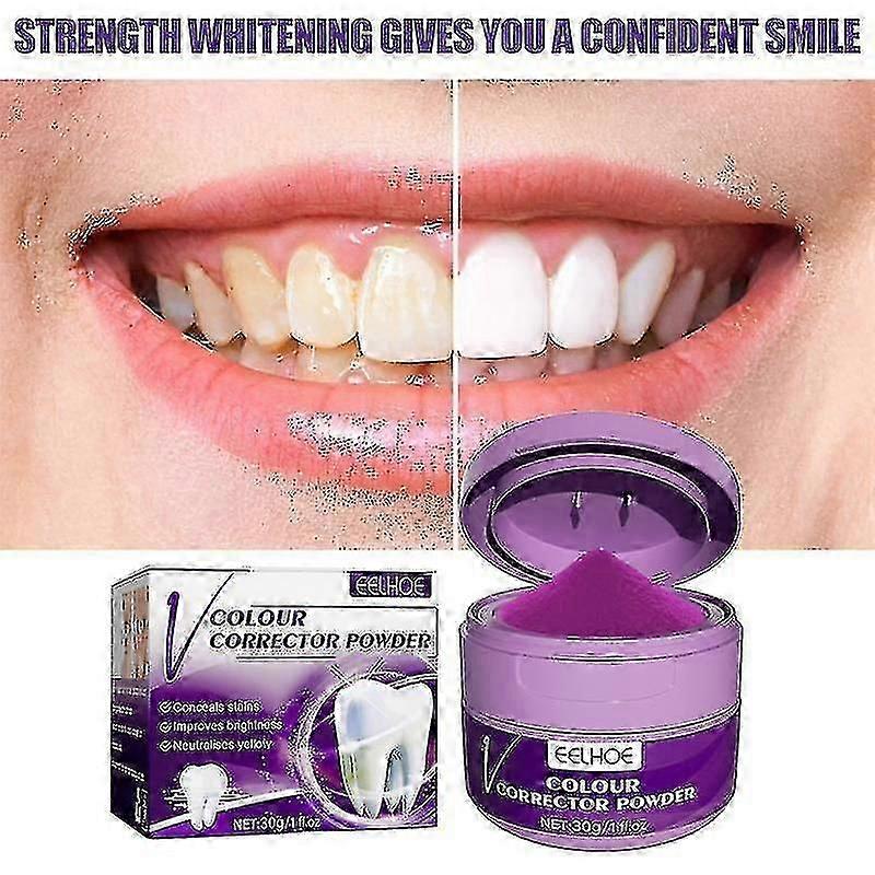Vorallme V34z パープル ホワイトニング トゥース パウダー 歯 黄色 汚れ 汚れ 口 クリーン フレッシュ ブライトニング ホワイト