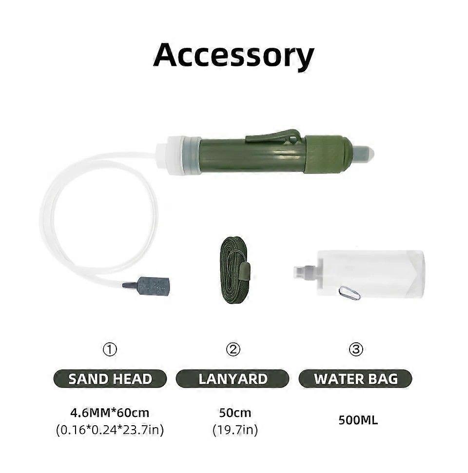 Camping Purification Water Filter Emergency Water Purifier Straw Water Bag for Survival Drinking Supplies Hiking fishing
