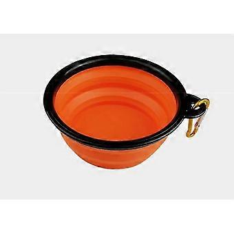 Foldable Travel Bowl, Silicone Travel Bowl Portable Expandable Dog Bowl Leak-Proof Water Bowl for Travel Camping * Fuchsia Diameter 17.5cm