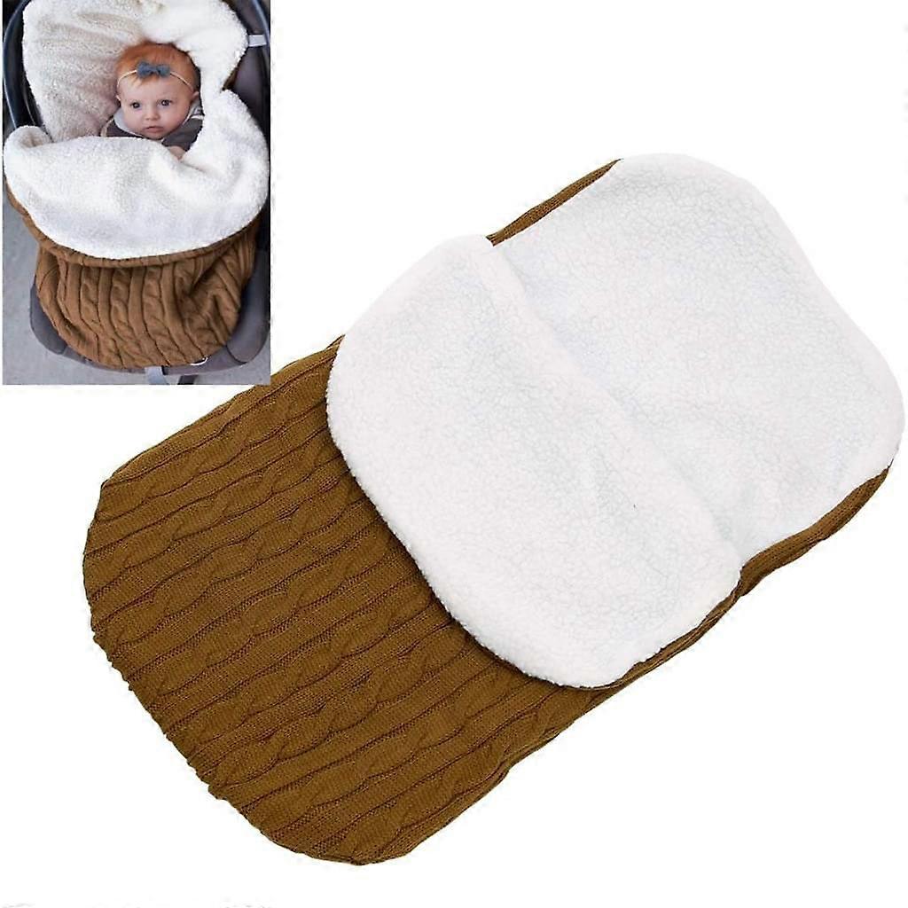 Stroller Wrap Baby Blanket, Thick Fleece Design For Winter, Soft Knit Material And Velvet Lining, Wooden Buttons For Fast Closing Opening, Perfect