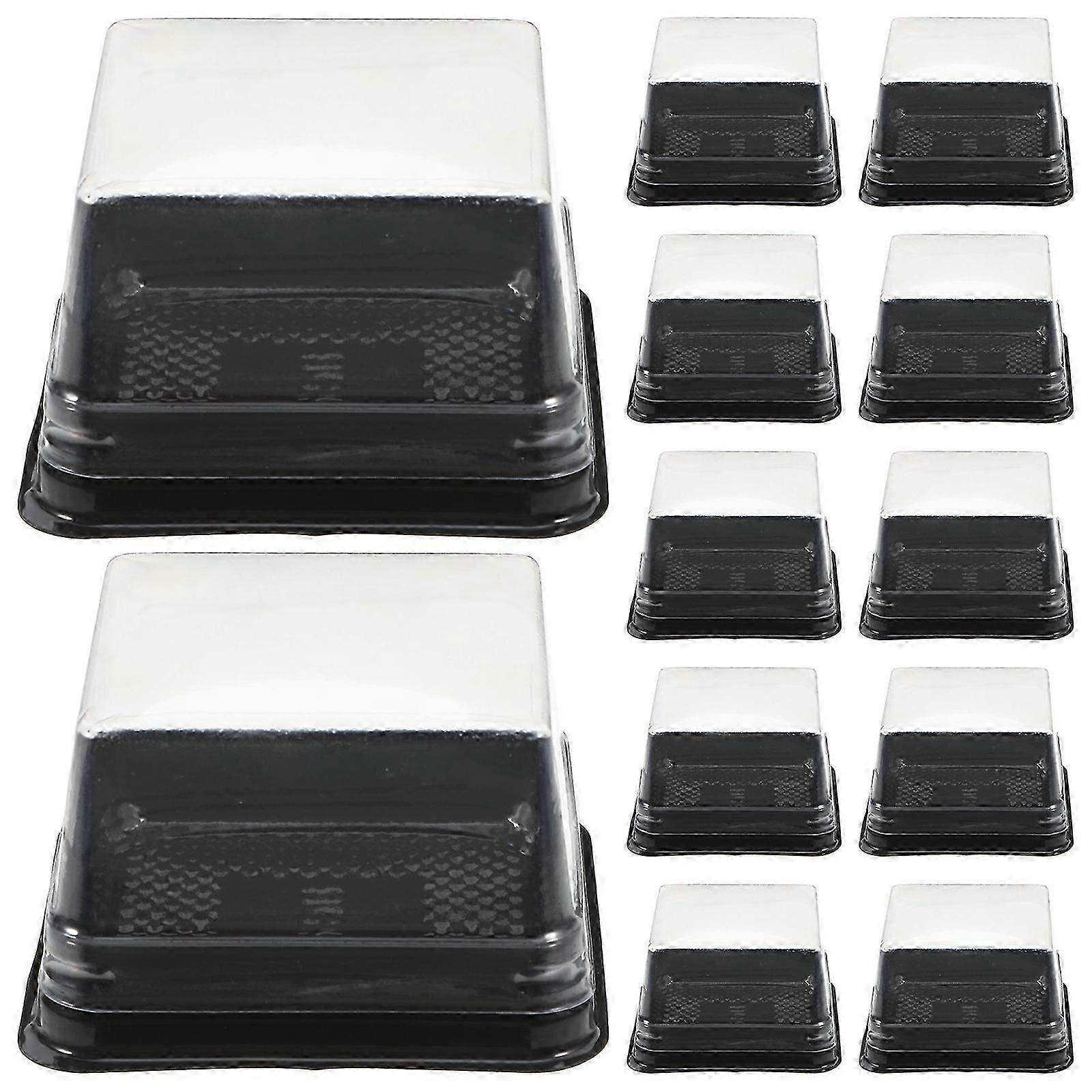 1 Set 100Pcs Plastic 50g Square Egg-Yolk Puff Packing Box Moon Cake Box