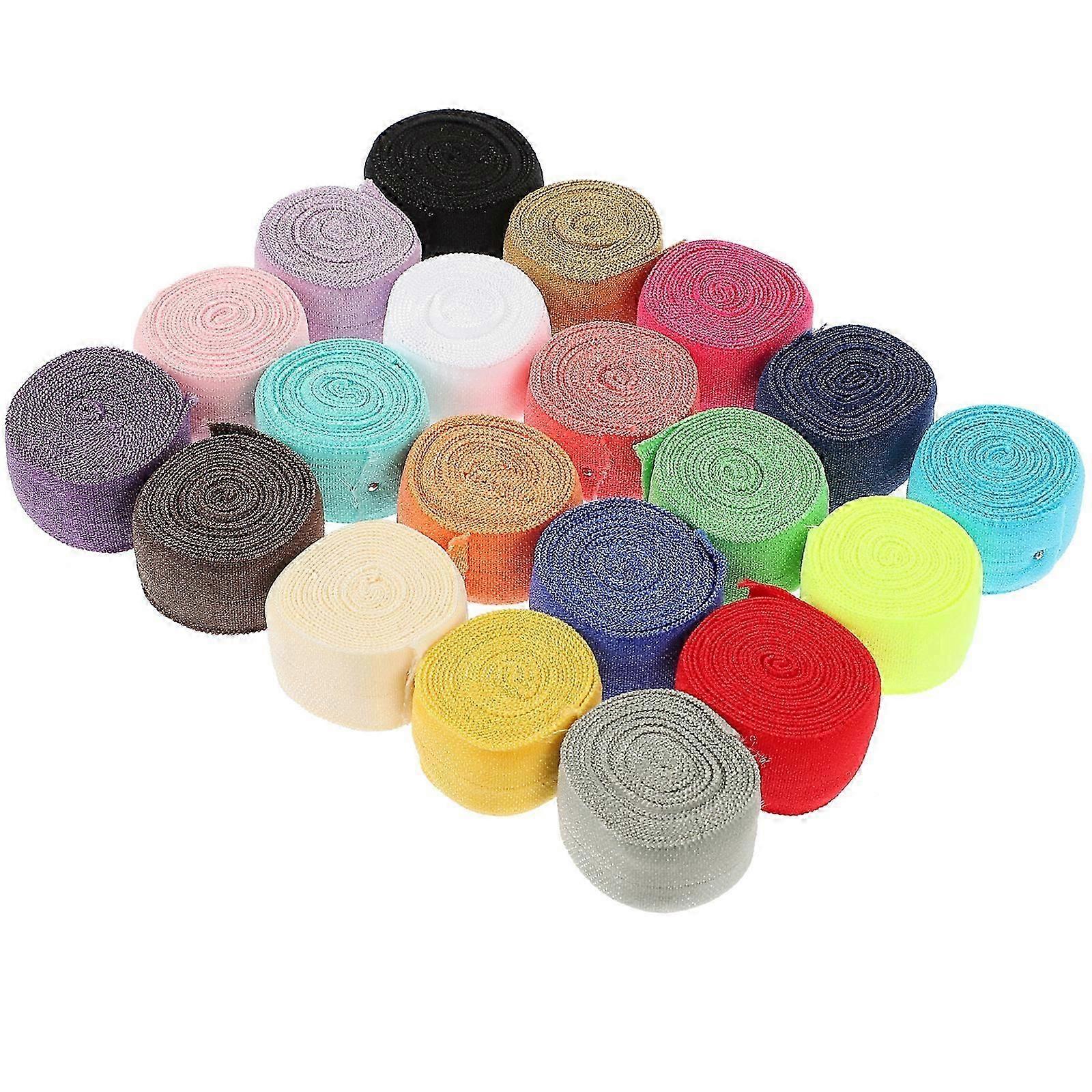 20 Rolls of Braided Elastic Band High Elasticity Rope Sewing Braid Knit Rope Band for DIY