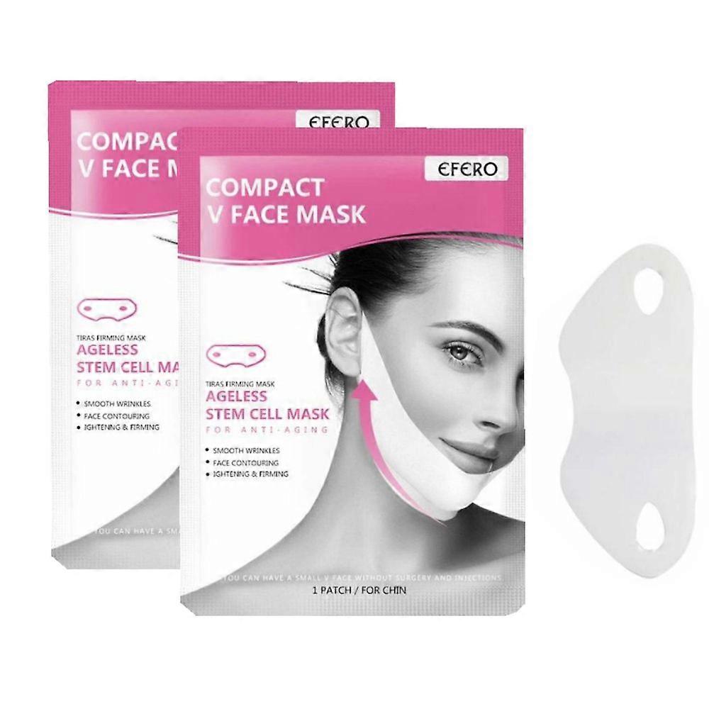 2x Løft ansigtsmaske Ansigt V-form Ansigtsslankende bandage Løft op Halsform maske Reducer dobbelthage ansigtsmassage Hydrat hud
