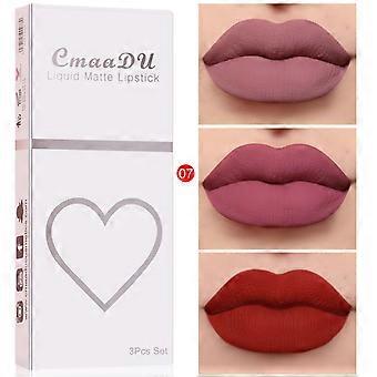 3Pcs / set Matte Velvet Lip Gloss No Fading Lip Polish Long Lasting Tinted Lip Stain Not Fade Waterproof Lip Gloss 9