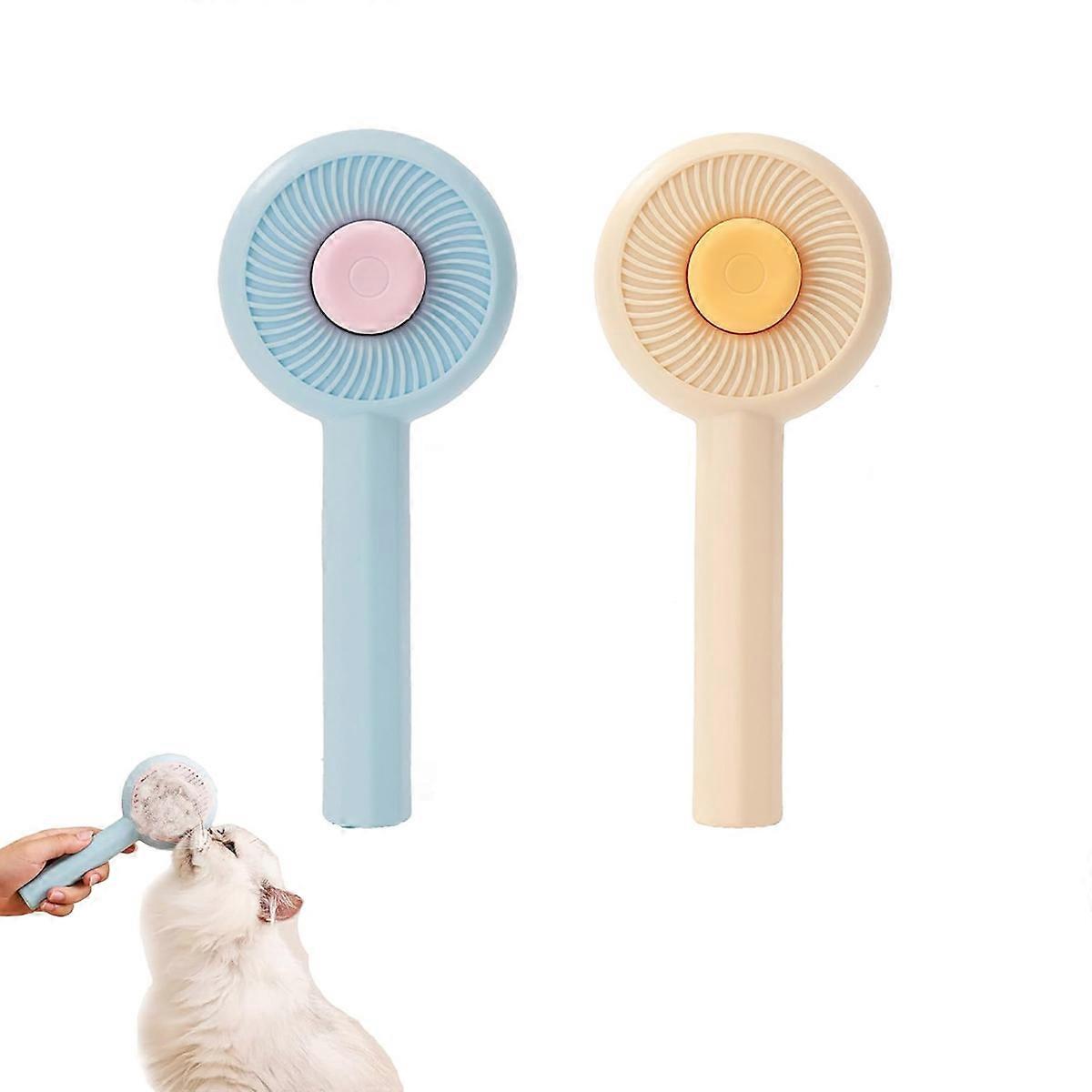Cat Grooming Brush Cat Comb for Floating Hair Cat Swirl Self-Cleaning Comb Pet De-Shedding Brush