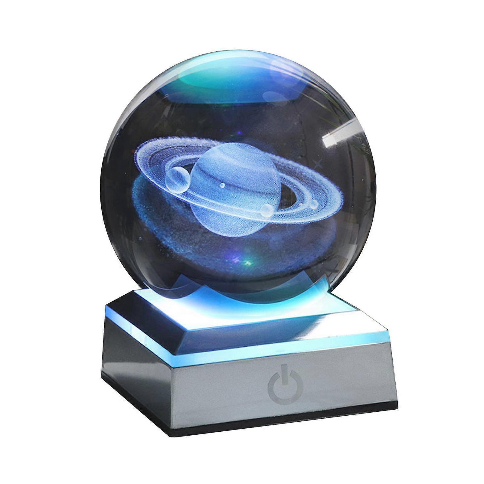 8cm Engraved with a Touch Switch LED Light Base Cosmic Model 3D Miniature