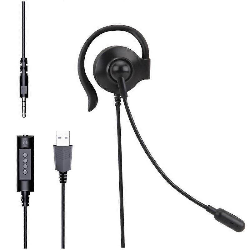 SOYTO SY227 Single-side Operator Ear Hook Headset Corded Computer Headset Separation USB Wire Control