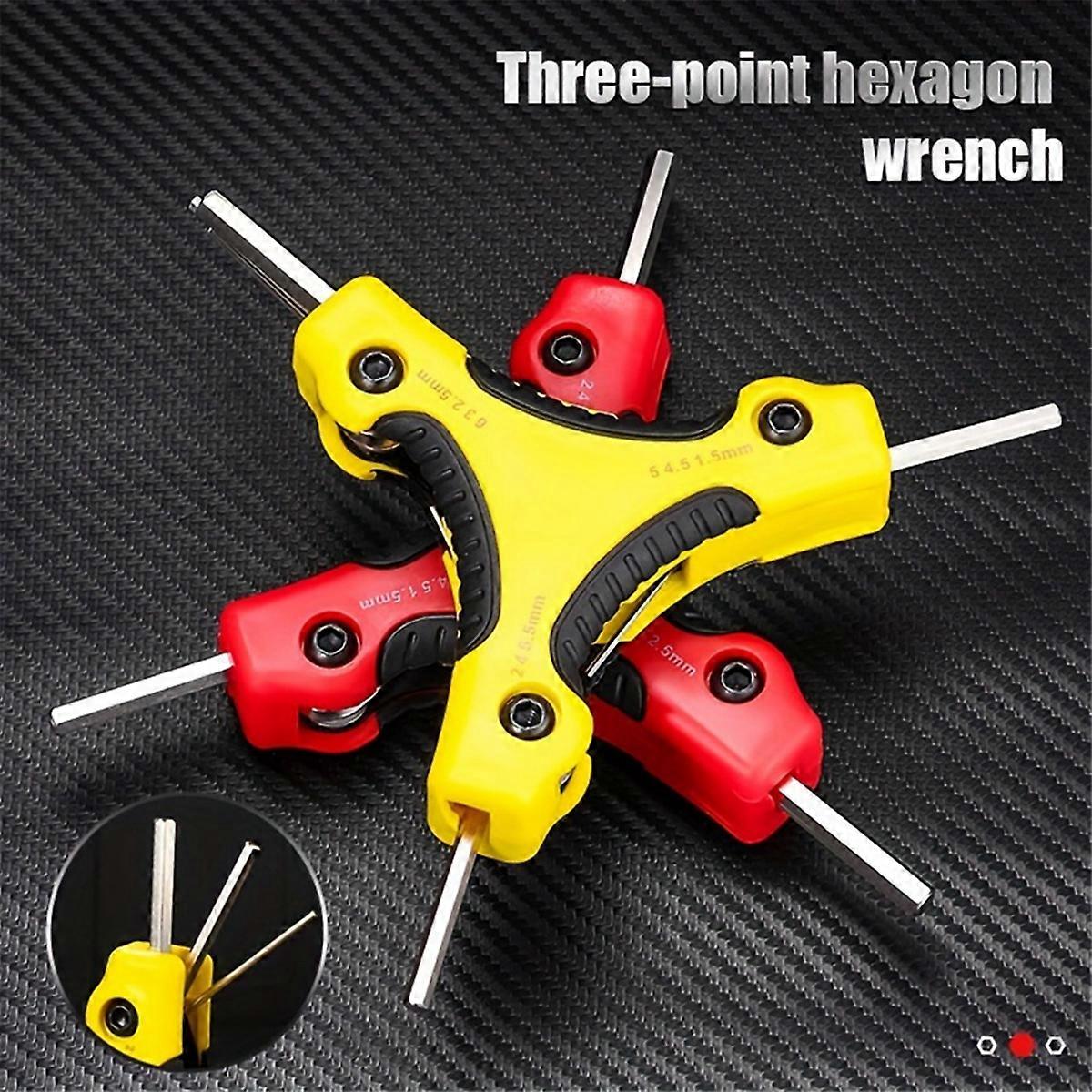 Folding Hexagonal Star Key Portable Screwdriver Tool Red