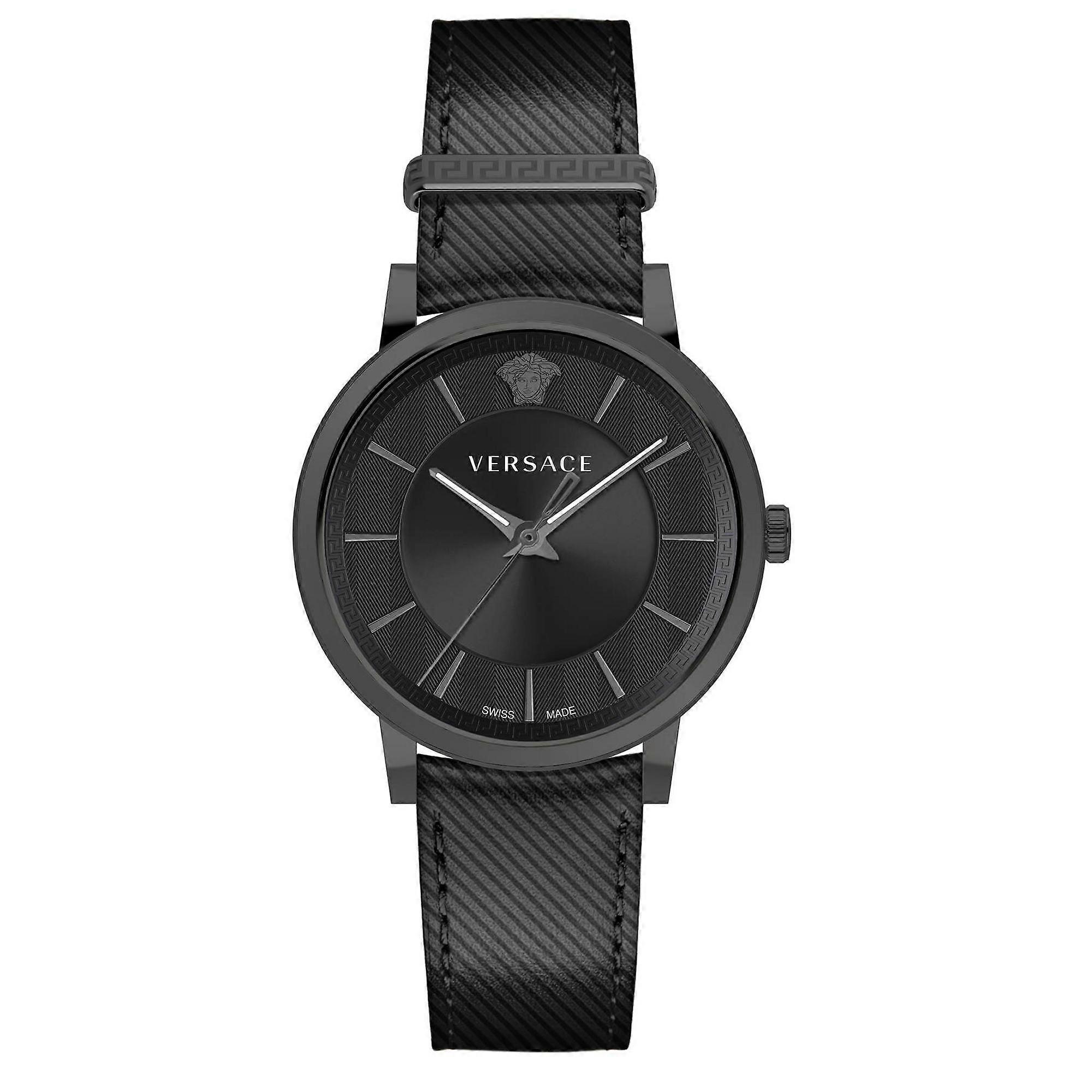Versace Men's Watch Wristwatch V-Circle VE5A00220 Leather
