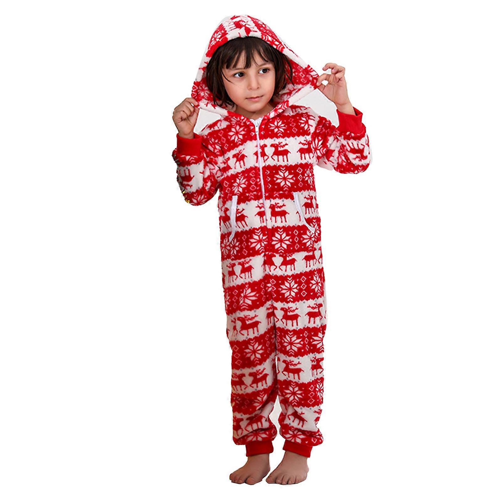 Christmas Pajamas Set Snowflake Print Hooded Long Sleeve with Pockets Matching Jammies Set for Family