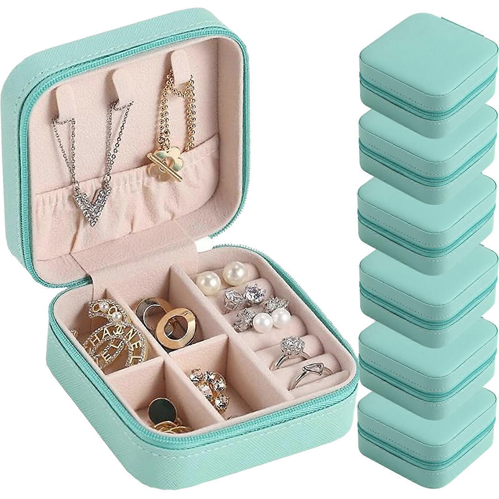 6 Pack Mini Jewelry Box for Travel, Small Storage Organizer, Compact Design, Durable Material, Multi-Color Options