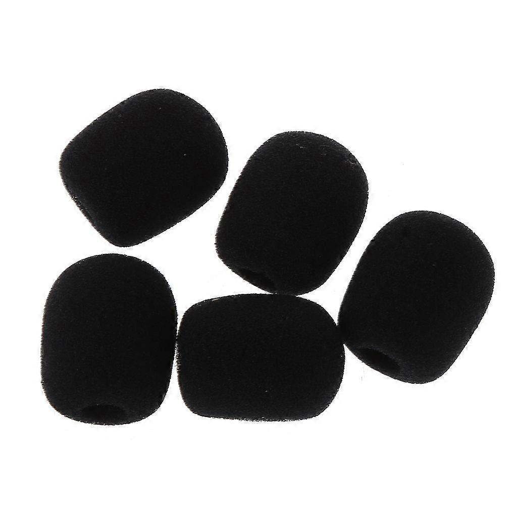 5PCS Black Microphone Headset Foam Sponge Windscreen Mic Cover