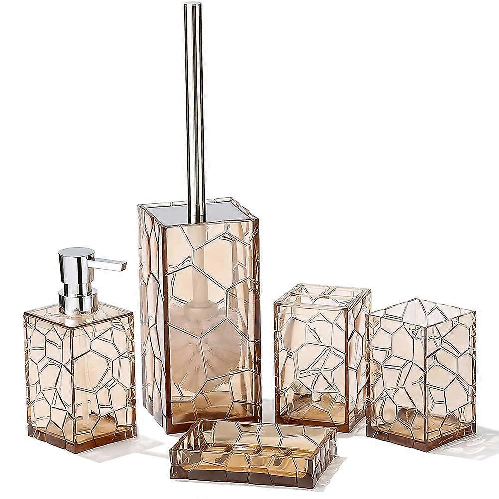 5-piece clear acrylic anti-rust bathroom accessories set for bathroom