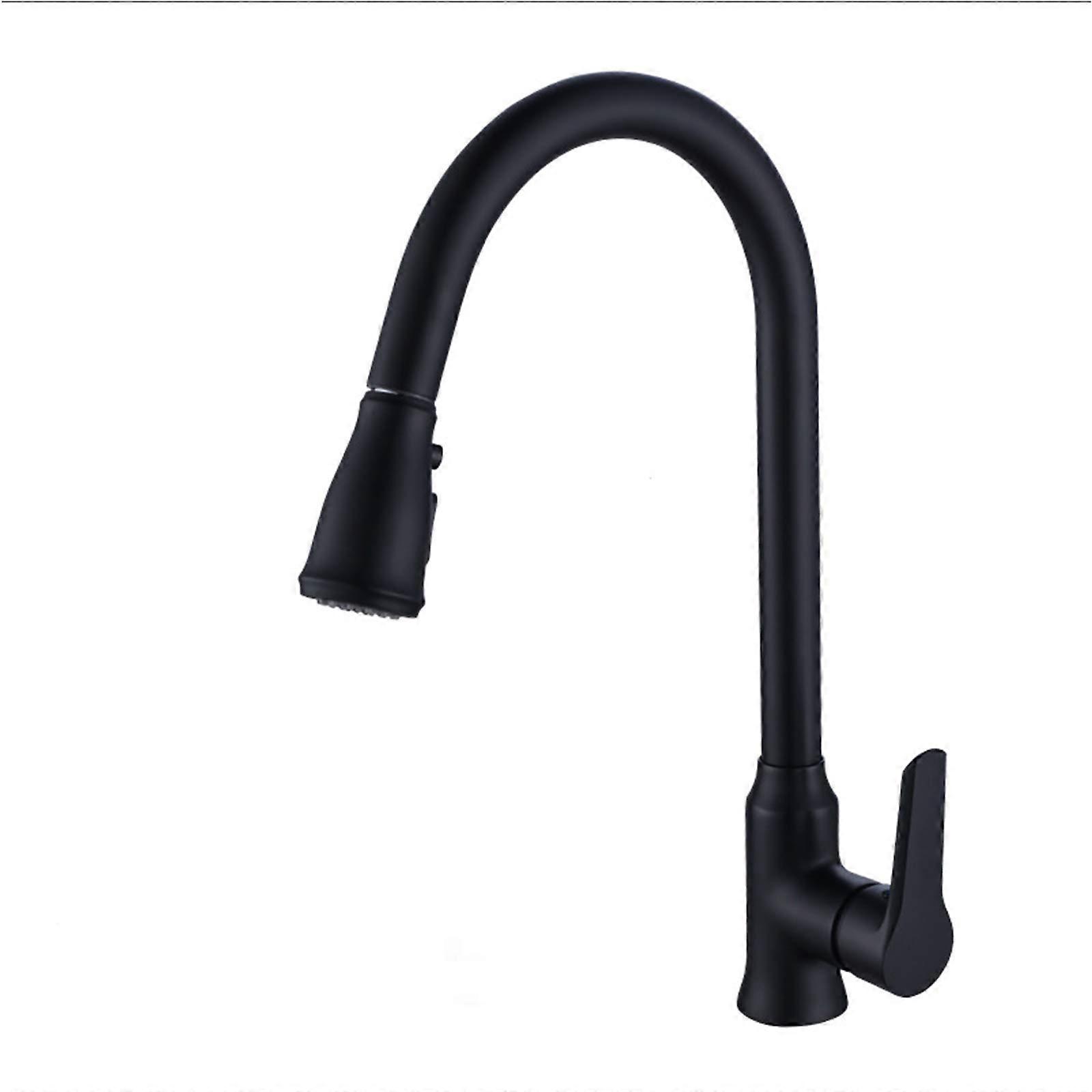 Pull-Out Kitchen Faucet, Brass Hot and Cold Water Mixer Tap, Single Hole Single Handle Sink Faucet, 360°Rotation Faucet with One-Key Water Stop