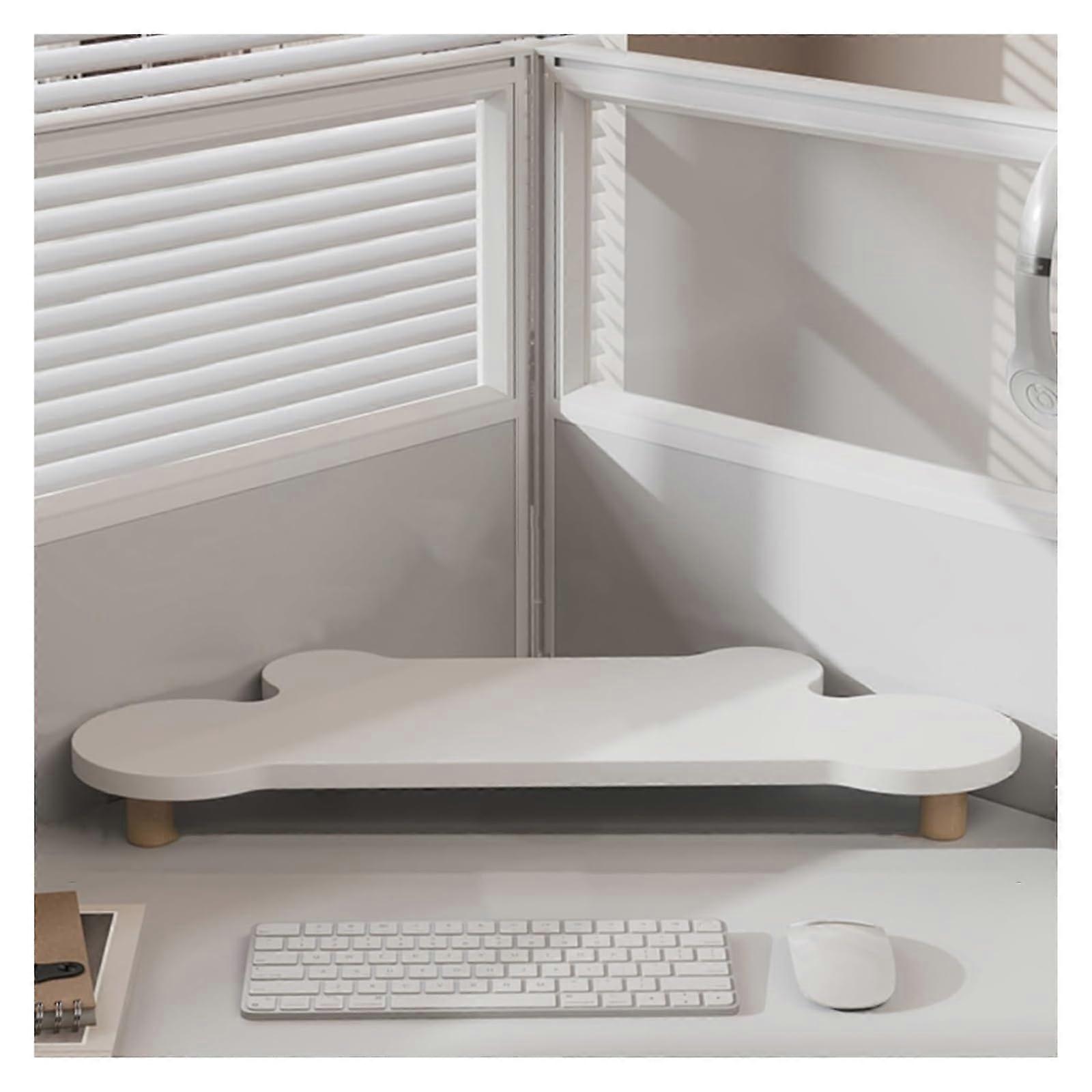 Monitor Stand Riser Triangle, White Wooden Cloud-Shape Corner Monitor Stand, Home Office Desk Organizer 4.5 cm
