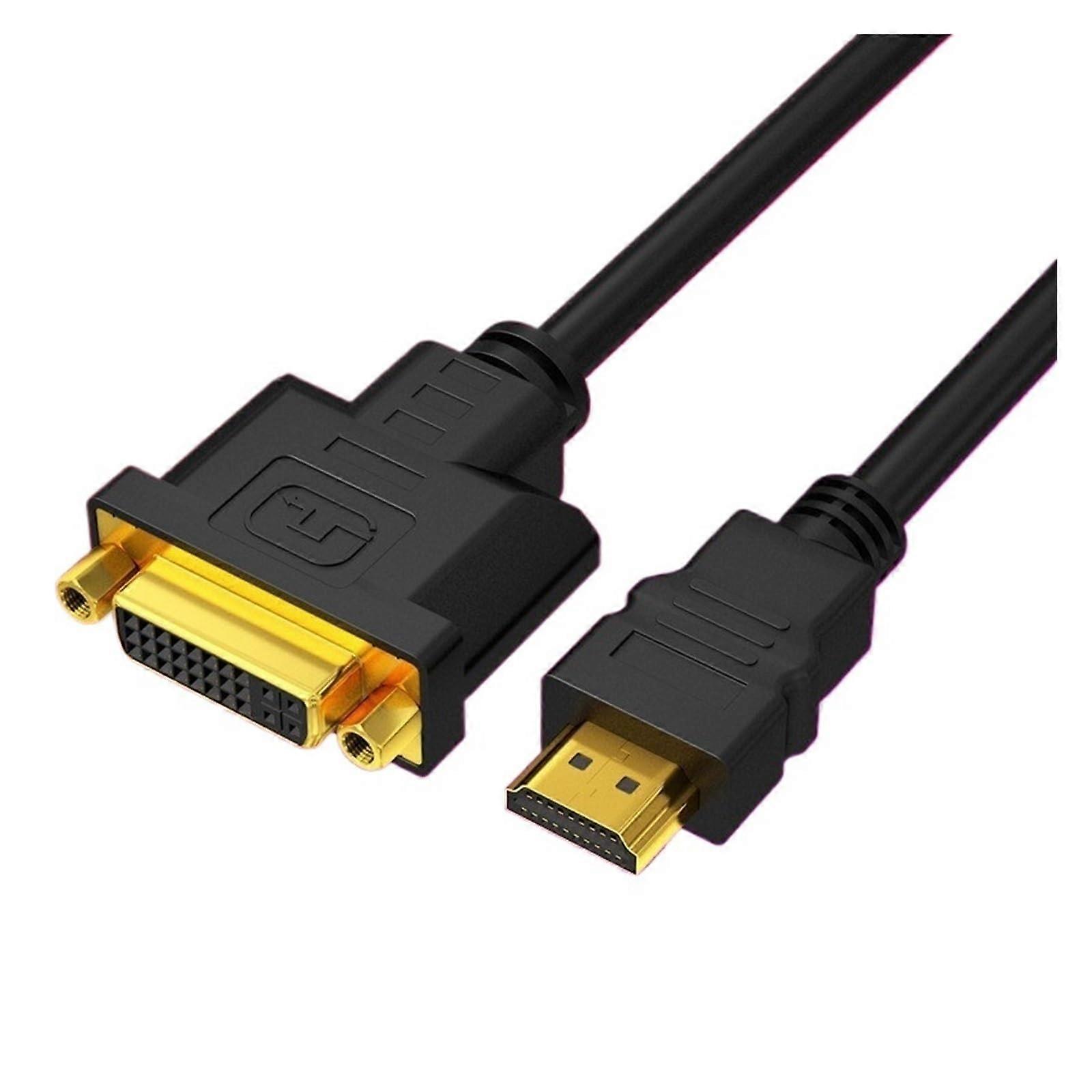 HDMI to DVI 24+5 Two-Way Video Adapter Cable 0.3m for TV and Computer Connection, Black, High-Definition Compatibility