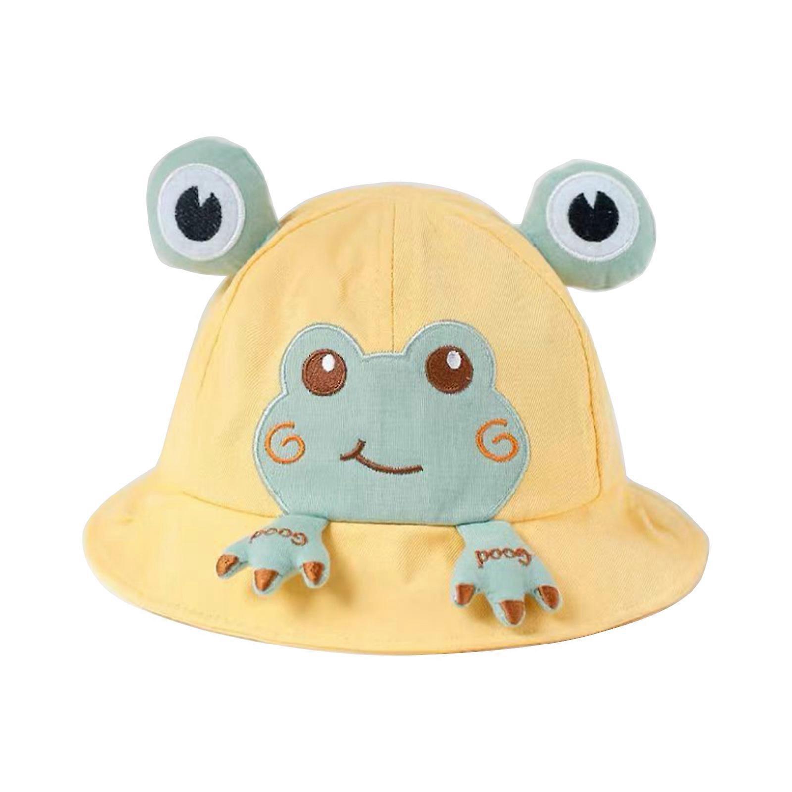 התאם כובע דייג עבור 2-4 שנים ילדים אביב קיץ כובע שמש מקסים Caroon הדפס תינוק דלי כובעי עמיד צהוב