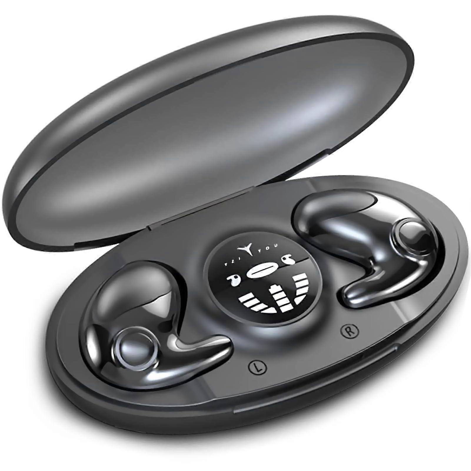 Invisible Sleep Wireless Earphone, Comfortable Sleeping Earbuds for Side Sleepers with Built-in Mic and Type-C Fast Charging Case, Black