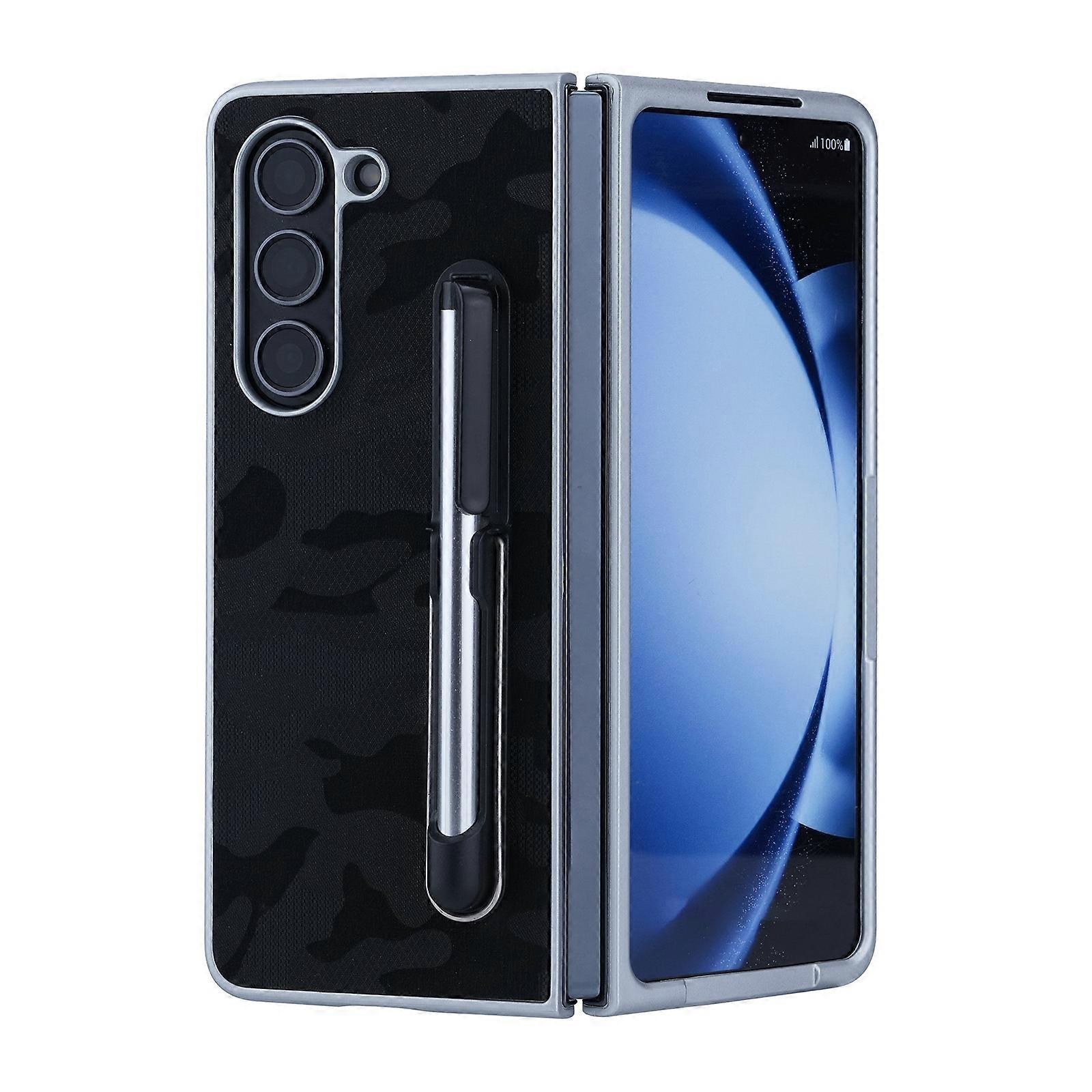 PC Hybrid PU Stand Foldable Phone Case with Touch Pen