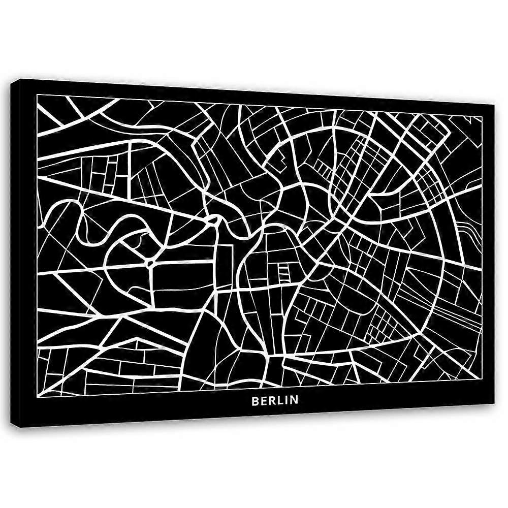 Lienzo, Berlín - plano de la ciudad - 120x80