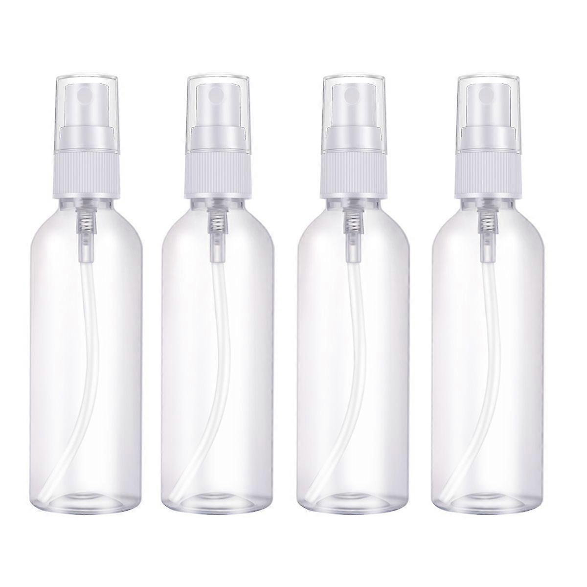 SUPVOX 4pcs 100ml Spray Bottles Plastic Empty Bottles Liquid Containers for Make up and Skin Care Refillable Travel Use (Random Color Sprayer)