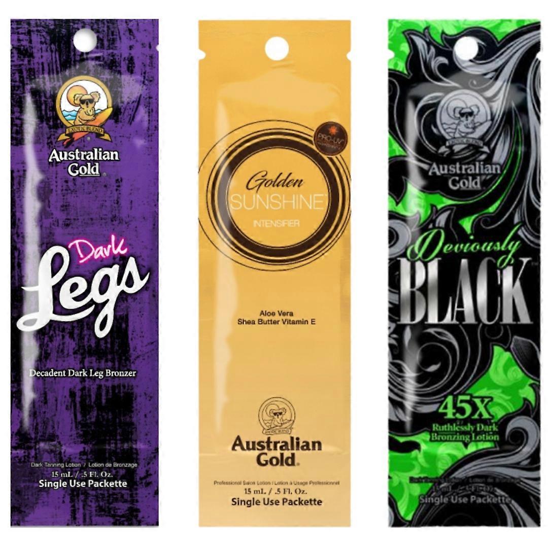 Set auriu australian de pliculețe de bronzare