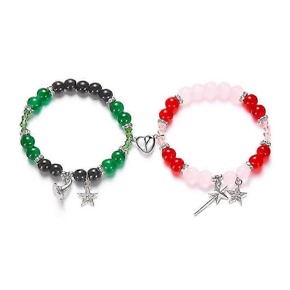 Pulsera de la amistad rosa y verde