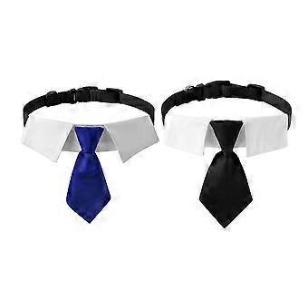 2pcs Adjustable Dog Neck Tie Dog Collar with Necktie Wedding Formal Dog Collars for Medium Large Dogs Pets